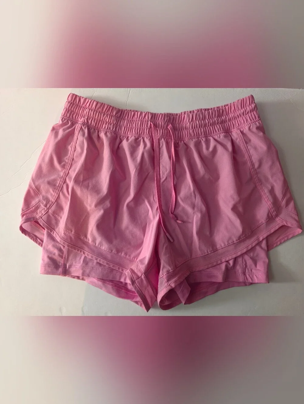 Women’s Pink Elastic-Waist Active Shorts